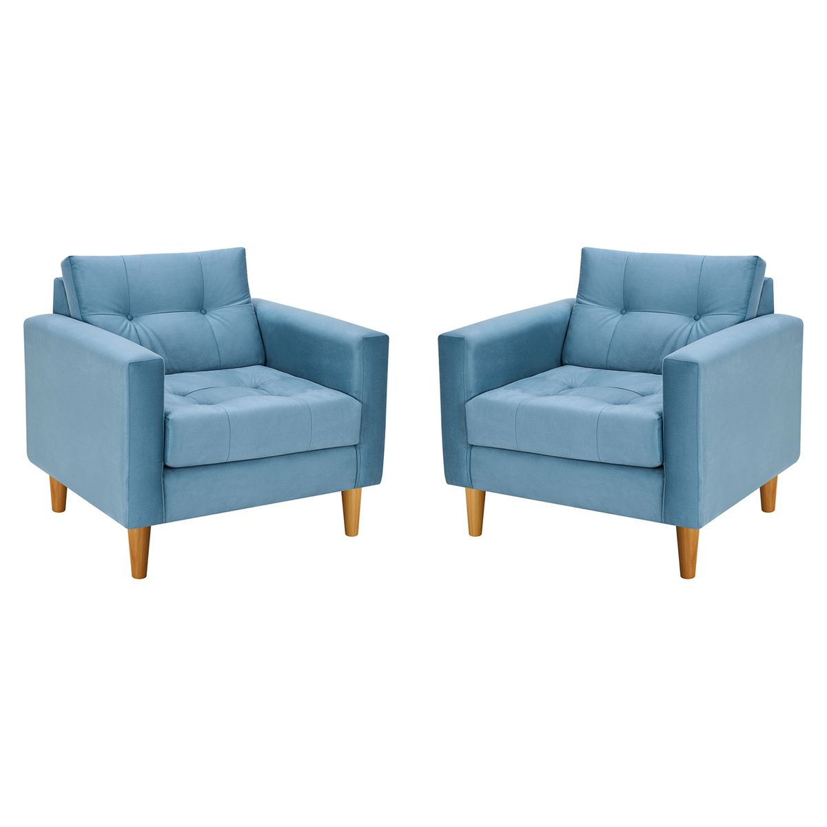 BODEVIR - Set Sofa Retro 1C Felpa 04 Azul Petroleo