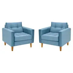 BODEVIR - Set Sofa Retro 1C Felpa 04 Azul Petroleo