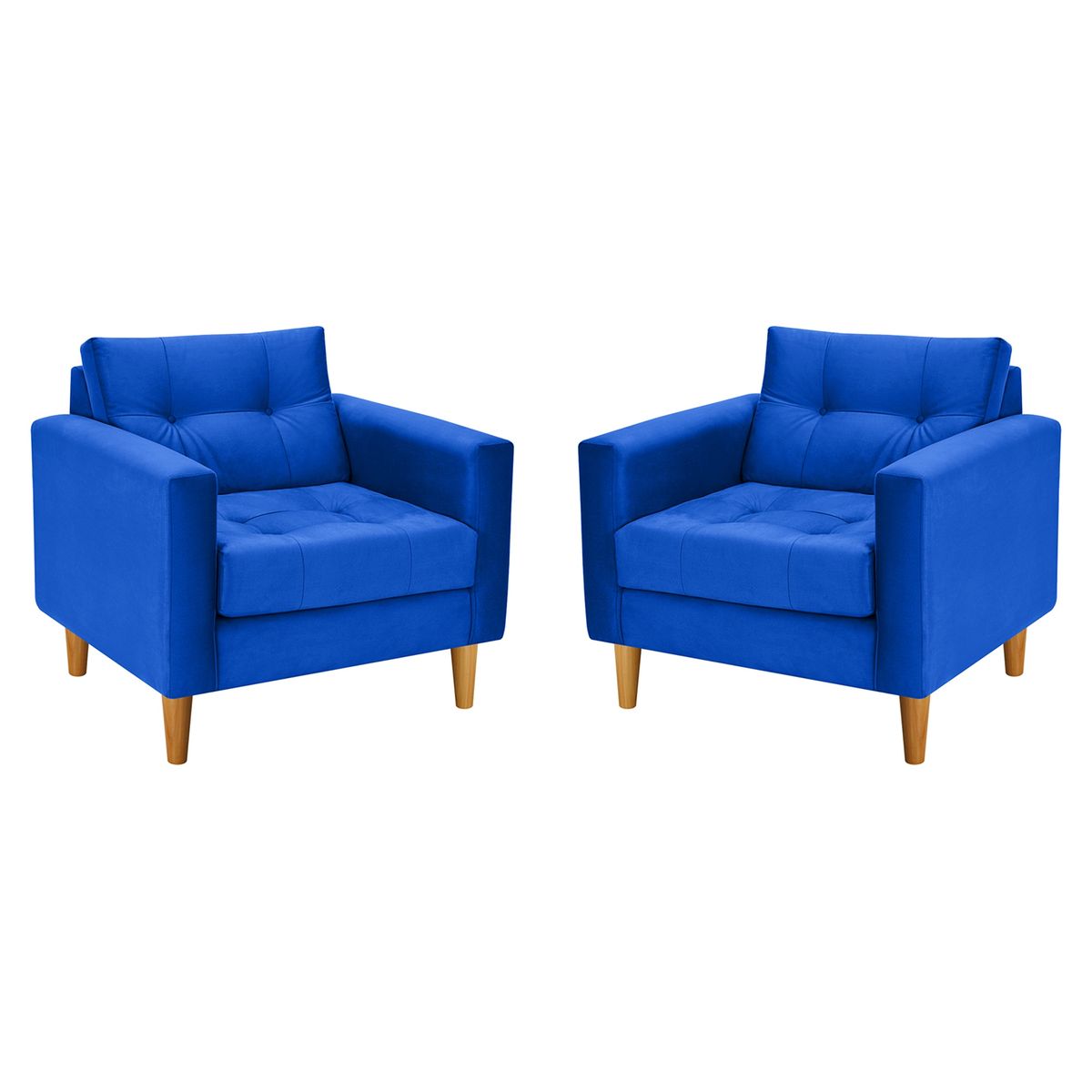BODEVIR - Set Sofa Retro 1C Felpa 04 Azul Rey