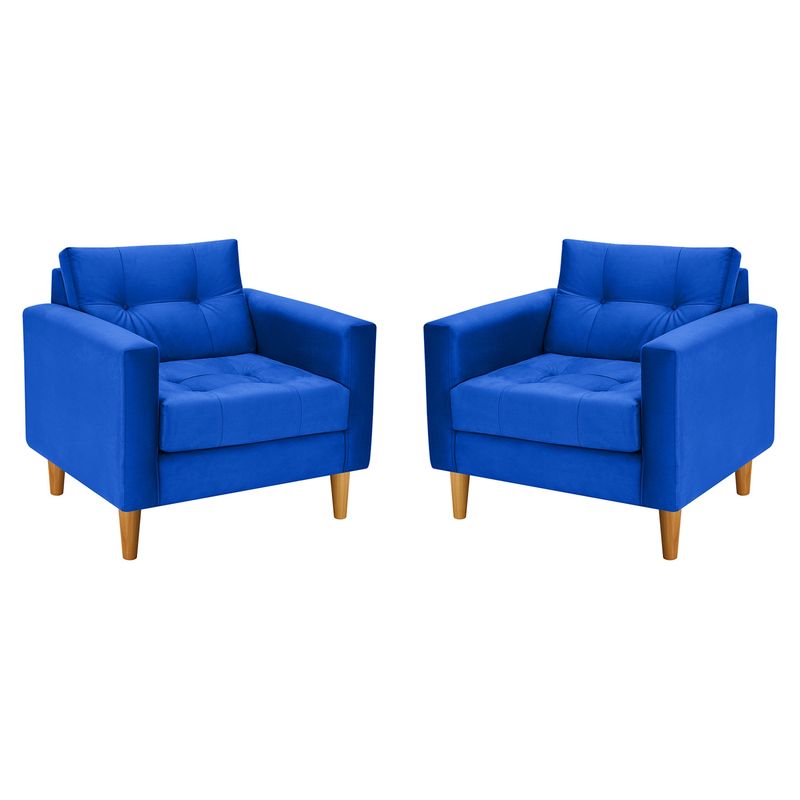 BODEVIR - Set Sofa Retro 1C Felpa 04 Azul Rey