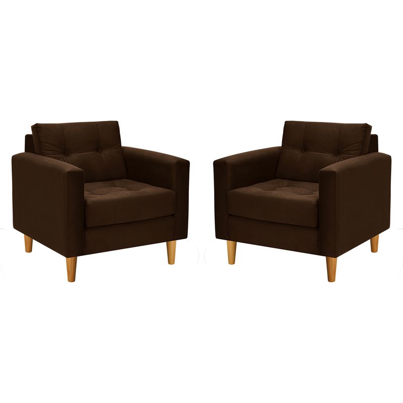 BODEVIR - Set Sofa Retro 1C Felpa 04 Chocolate