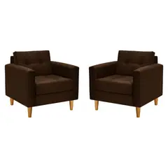 BODEVIR - Set Sofa Retro 1C Felpa 04 Chocolate