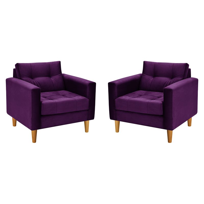 BODEVIR - Set Sofa Retro 1C Felpa 04 Morado