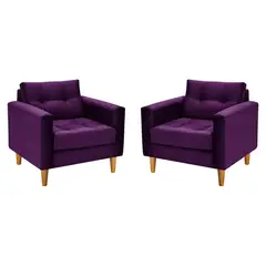 BODEVIR - Set Sofa Retro 1C Felpa 04 Morado