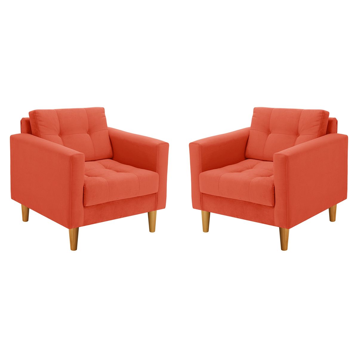 BODEVIR - Set Sofa Retro 1C Felpa 04 Naranja