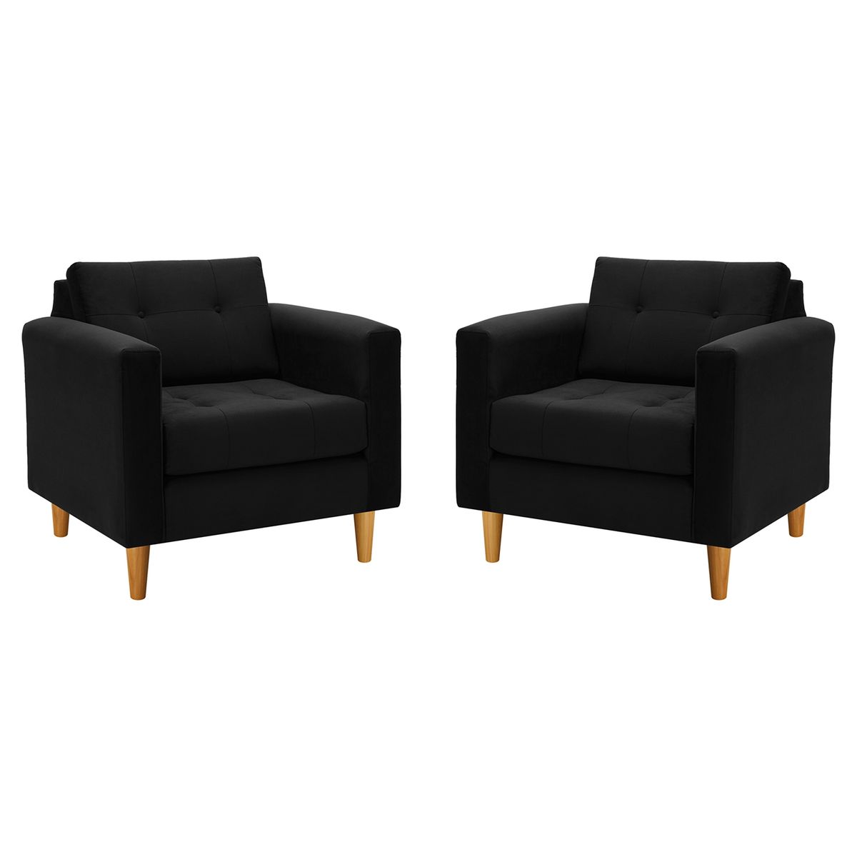 BODEVIR - Set Sofa Retro 1C Felpa 04 Negro