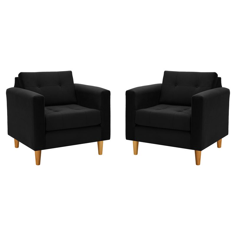 BODEVIR - Set Sofa Retro 1C Felpa 04 Negro
