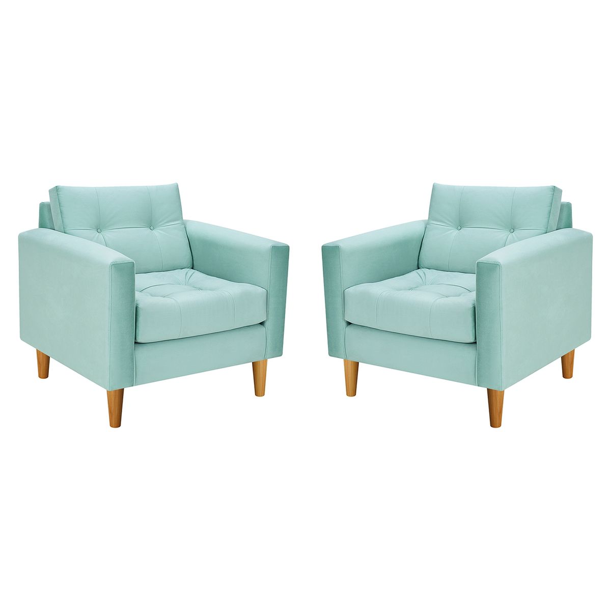 BODEVIR - Set Sofa Retro 1C Felpa 04 Verde Agua