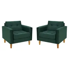 BODEVIR - Set Sofa Retro 1C Felpa 04 Verde Botella