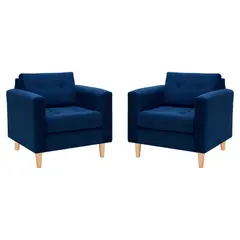 BODEVIR - Set Sofa Retro 1C Felpa 05 Azul Marino