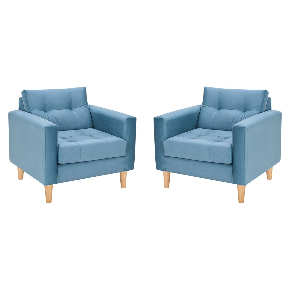 BODEVIR - Set Sofa Retro 1C Felpa 05 Azul Petroleo