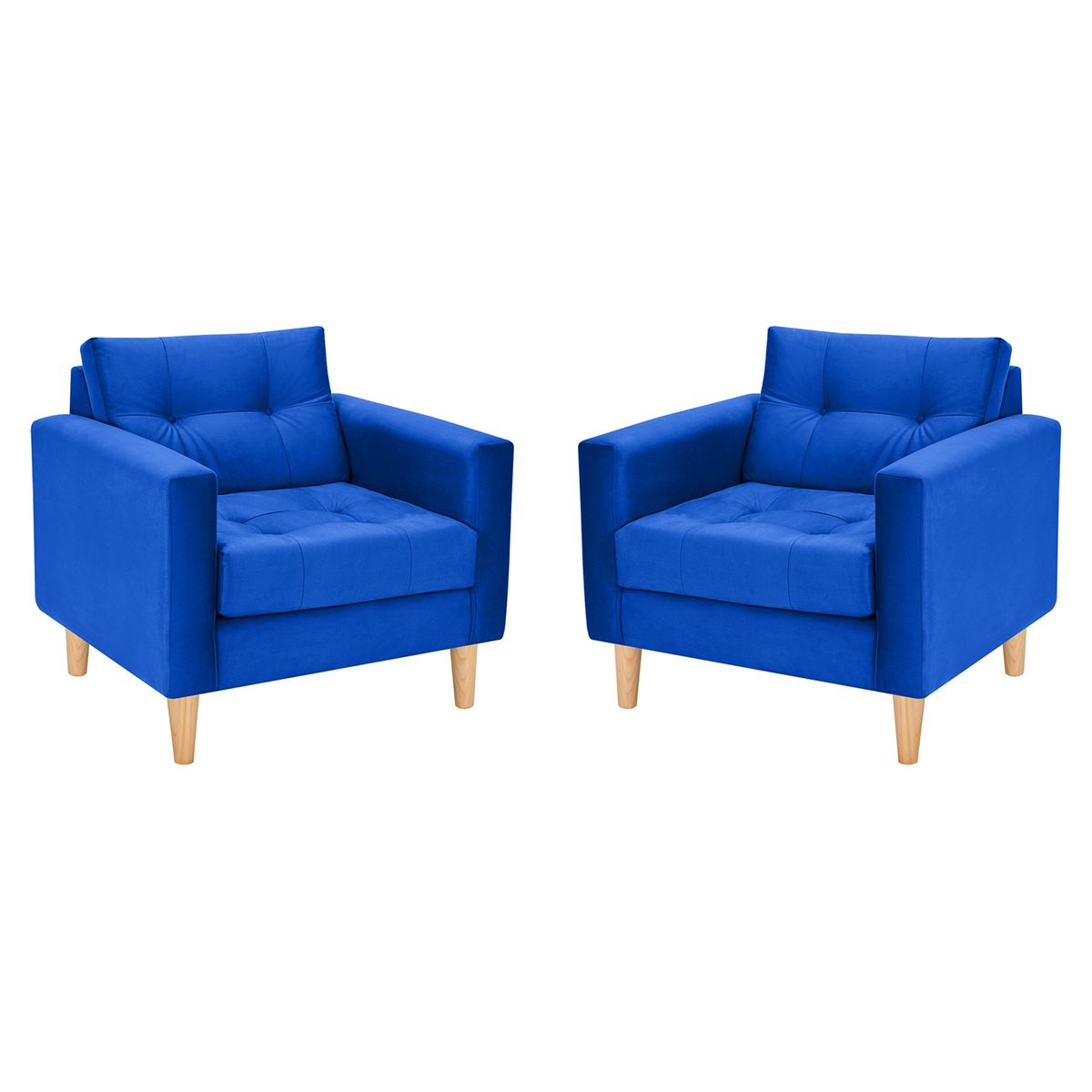 BODEVIR - Set Sofa Retro 1C Felpa 05 Azul Rey