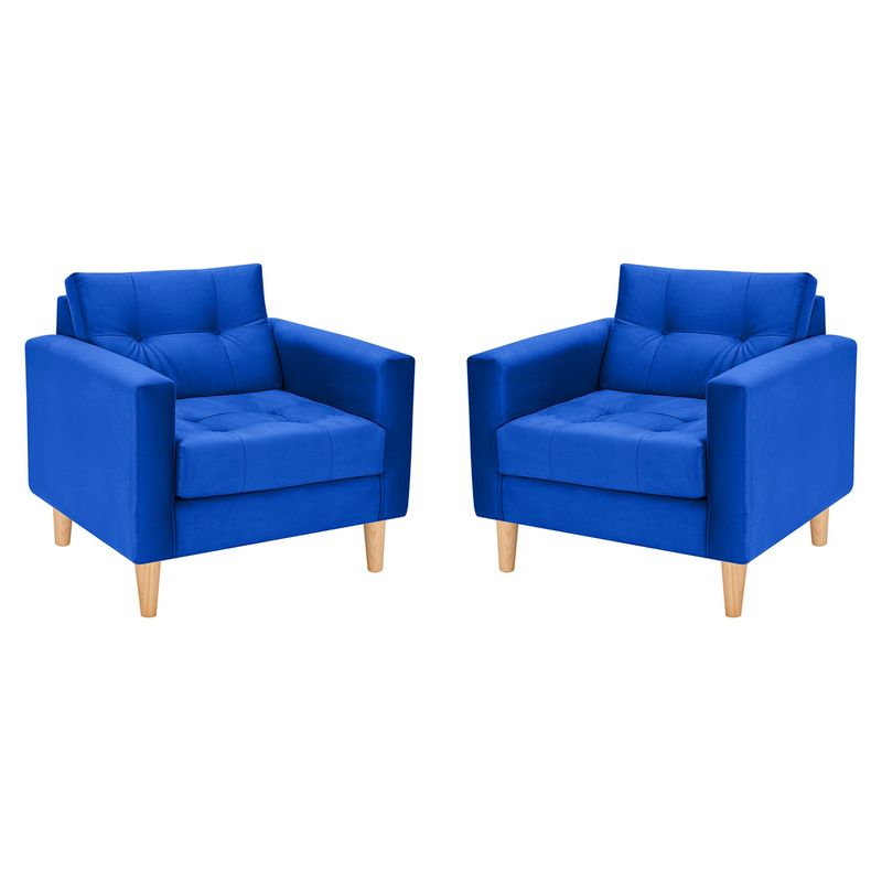 BODEVIR - Set Sofa Retro 1C Felpa 05 Azul Rey