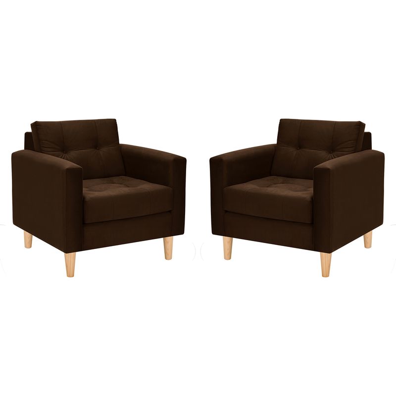 BODEVIR - Set Sofa Retro 1C Felpa 05 Chocolate