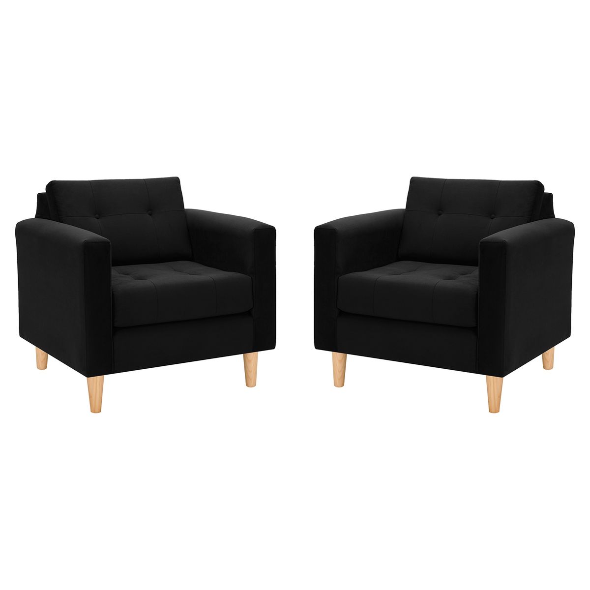 BODEVIR - Set Sofa Retro 1C Felpa 05 Negro