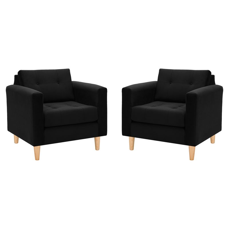 BODEVIR - Set Sofa Retro 1C Felpa 05 Negro