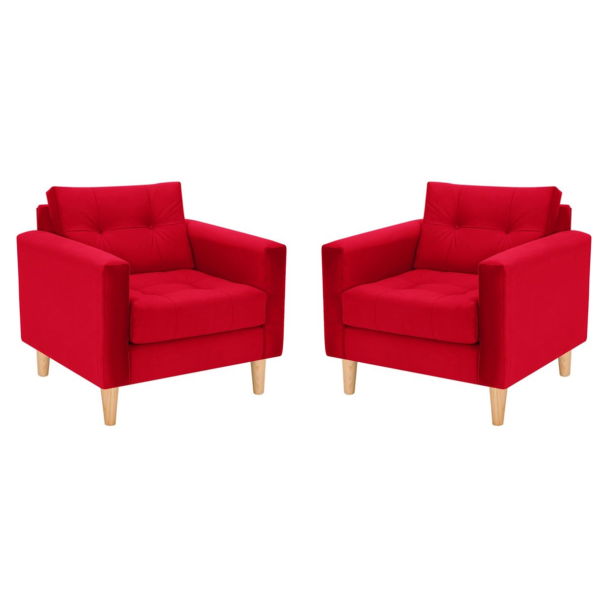 BODEVIR - Set Sofa Retro 1C Felpa 05 Rojo