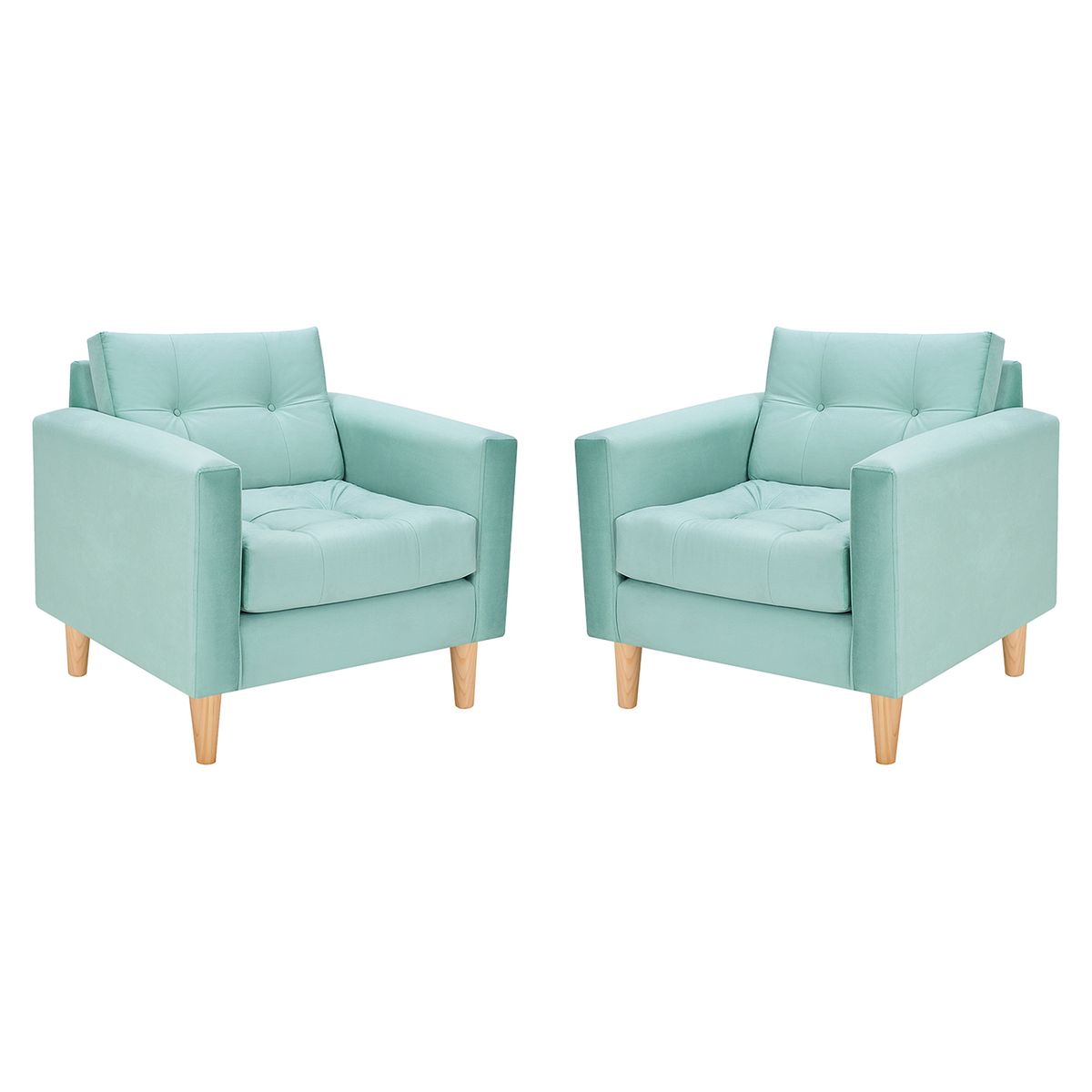 BODEVIR - Set Sofa Retro 1C Felpa 05 Verde Agua