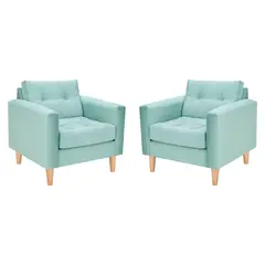 BODEVIR - Set Sofa Retro 1C Felpa 05 Verde Agua