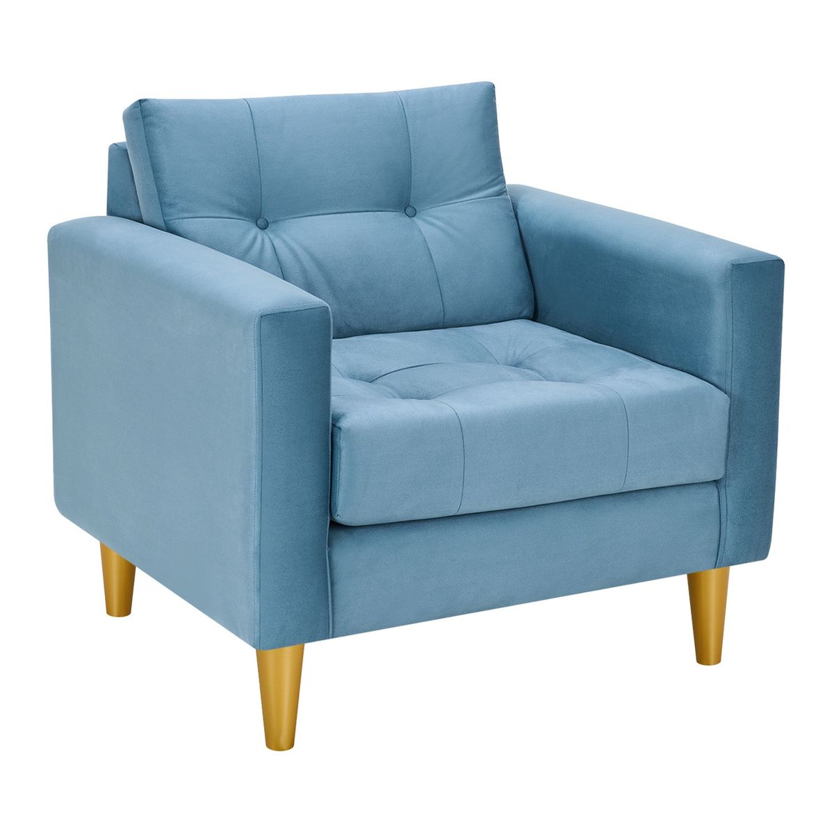 BODEVIR - Sofa Retro 1C Felpa 01 Azul Petroleo