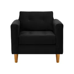 BODEVIR - Sofa Retro 1C Felpa 04 Negro