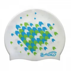 SAEKO - GORRA NATACION SILICONA CSP7 ARROW BLANCO/VERDE