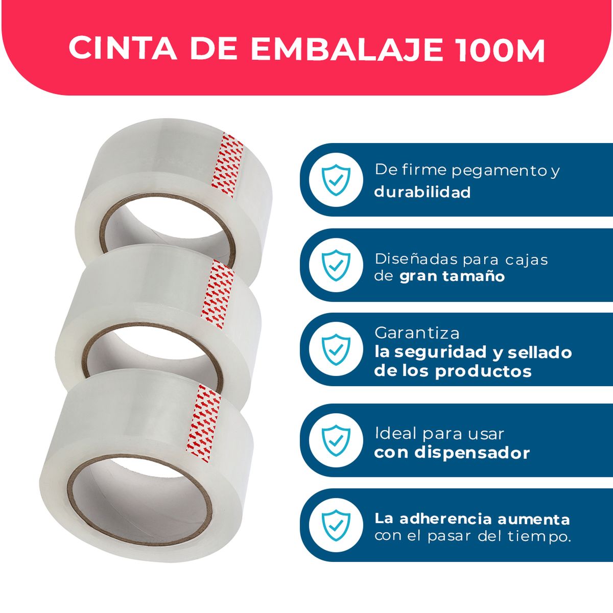 GENERICO - Cinta De Embalaje 48mm*100m*50mic Transparente - 36 uds