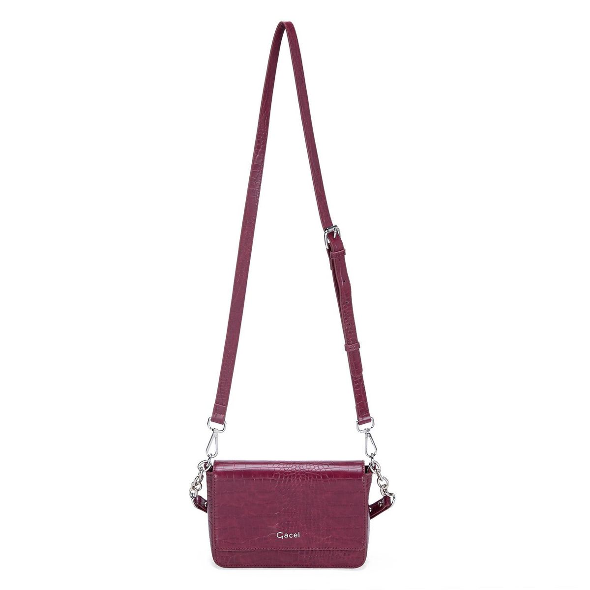 GACEL - Cartera - Retro con Tapa Grande - Gacel - Burdeo