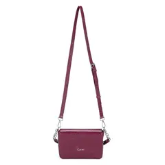 GACEL - Cartera - Retro con Tapa Grande - - Burdeo