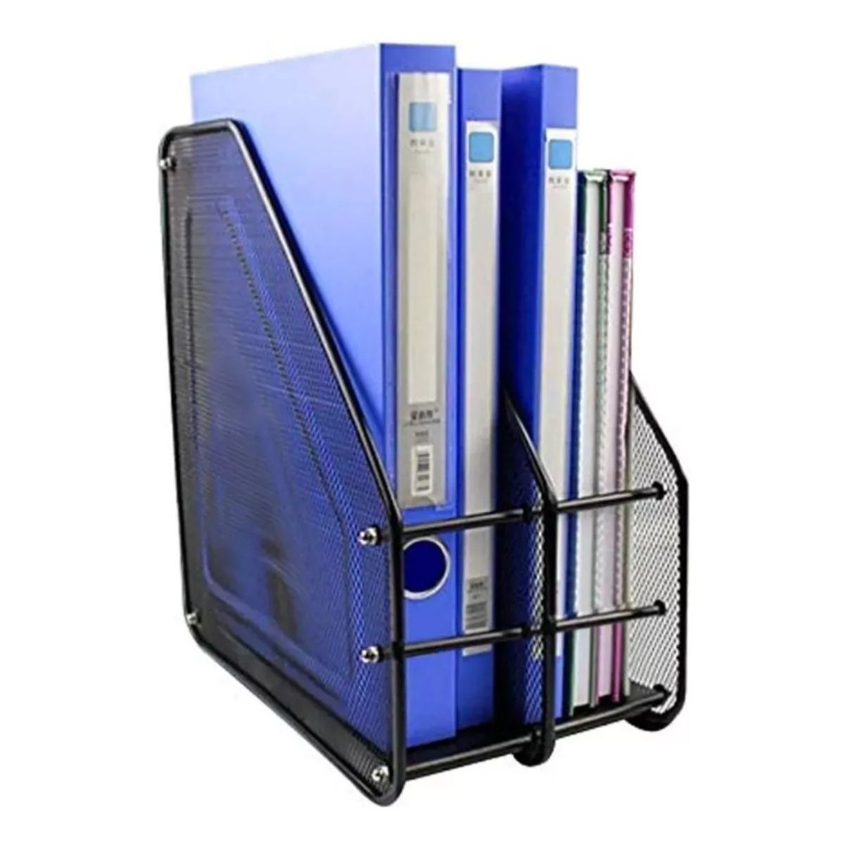 MOTARRO - Organizador Revistero Libros Escritorio Metalico 2 Niveles