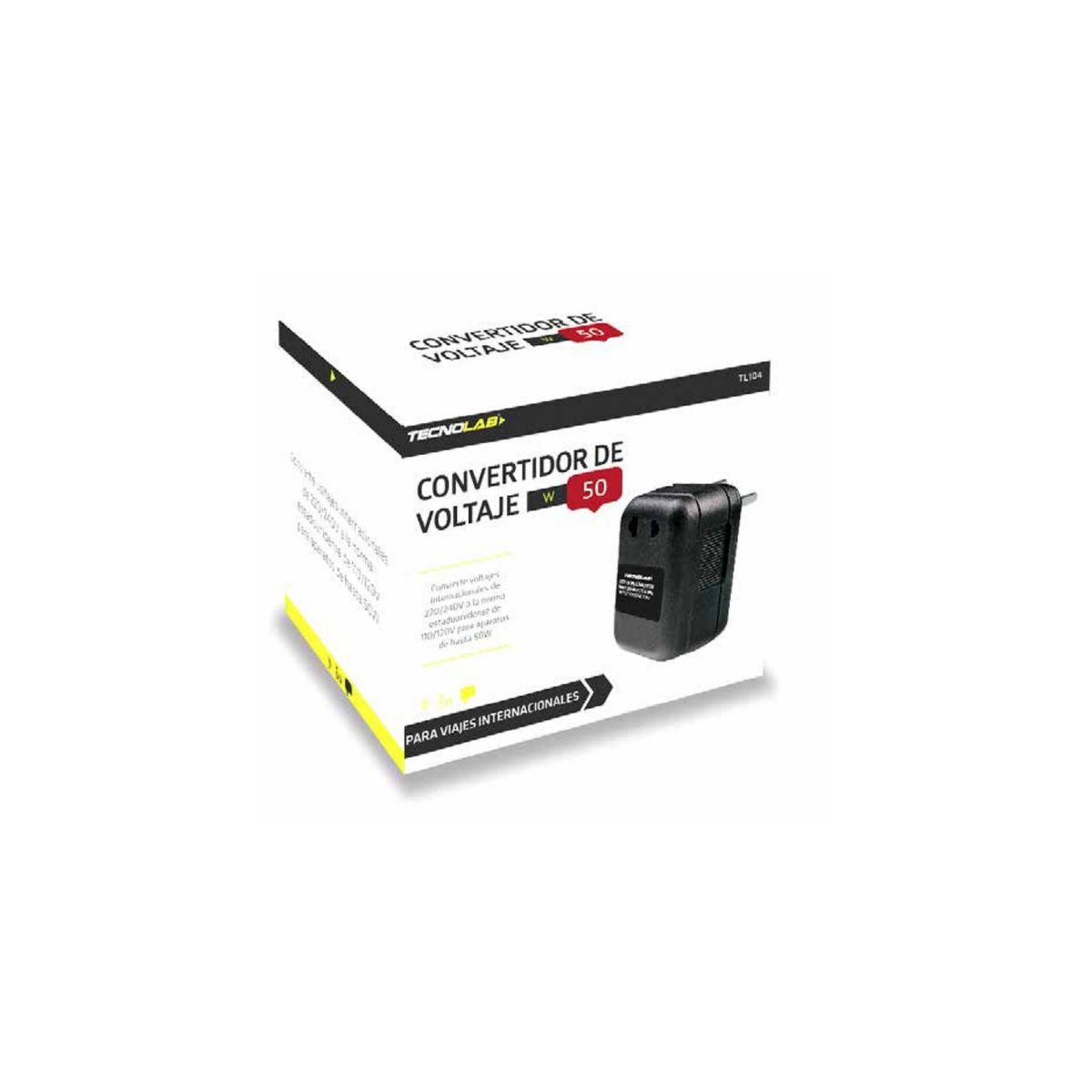 TECNOLAB - Convertidor De Voltaje 220v A 110v 50w - SC