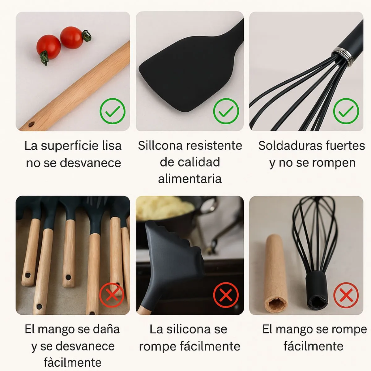 GENERICO - Juego De Utensilios Premium De Cocina Incluye Tazas Medidora Khaki