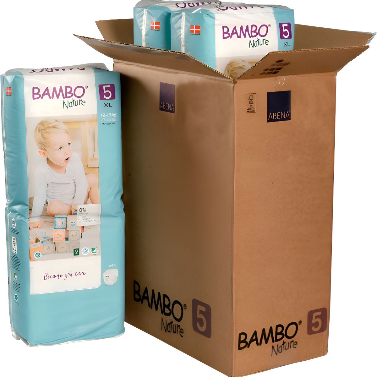 BAMBO NATURE - Caja Pañal Ecológico Bambo Nature 5 Paquete Alto