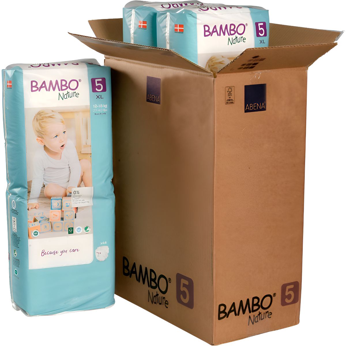 BAMBO NATURE - Caja Pañal Ecológico Bambo Nature 5 Paquete Alto