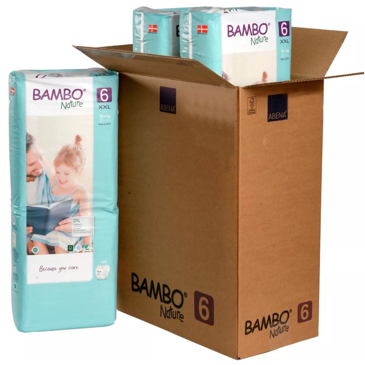 BAMBO NATURE - Caja Pañal Ecológico Bambo Nature 6 -16+kg Paquete Alto