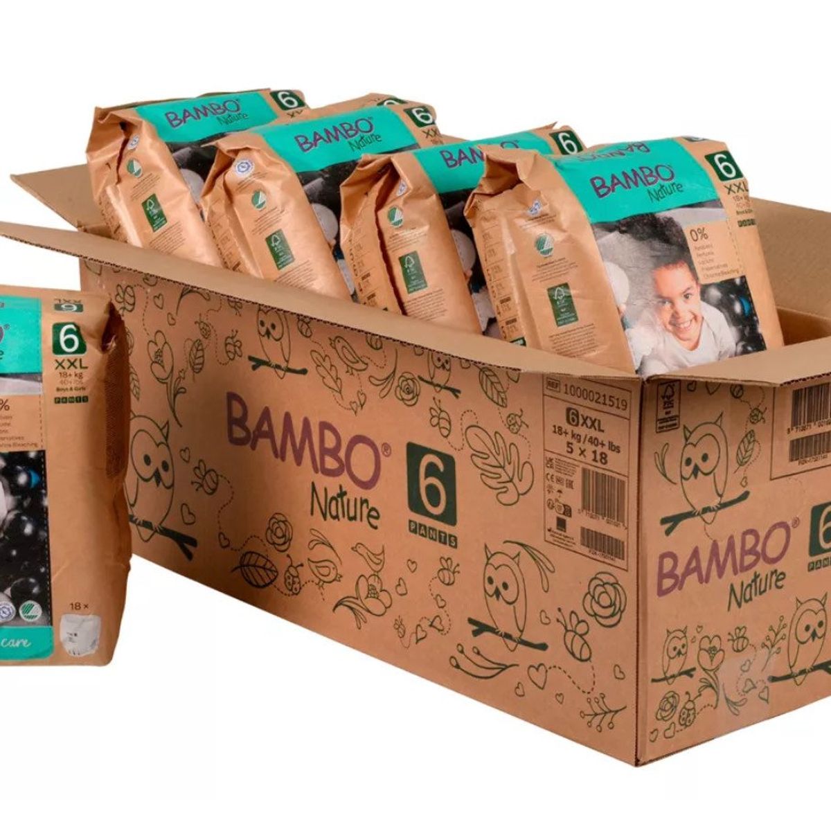 BAMBO NATURE - Caja Pañal Ecológico Bambo Nature Pants 6 Xxl 15+ Kg