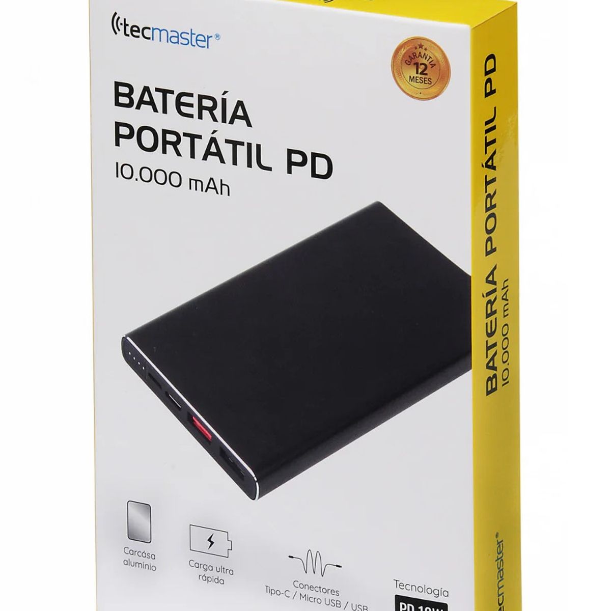 TECMASTER - Batería Portátil 10000mah Carga Ultra Rápida 18w Tecmaster