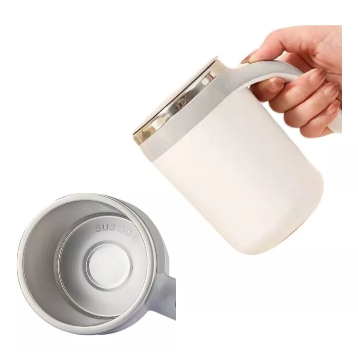 GENERICO - Taza Magnética Automática Acero Inoxidable Mezclador Térmico