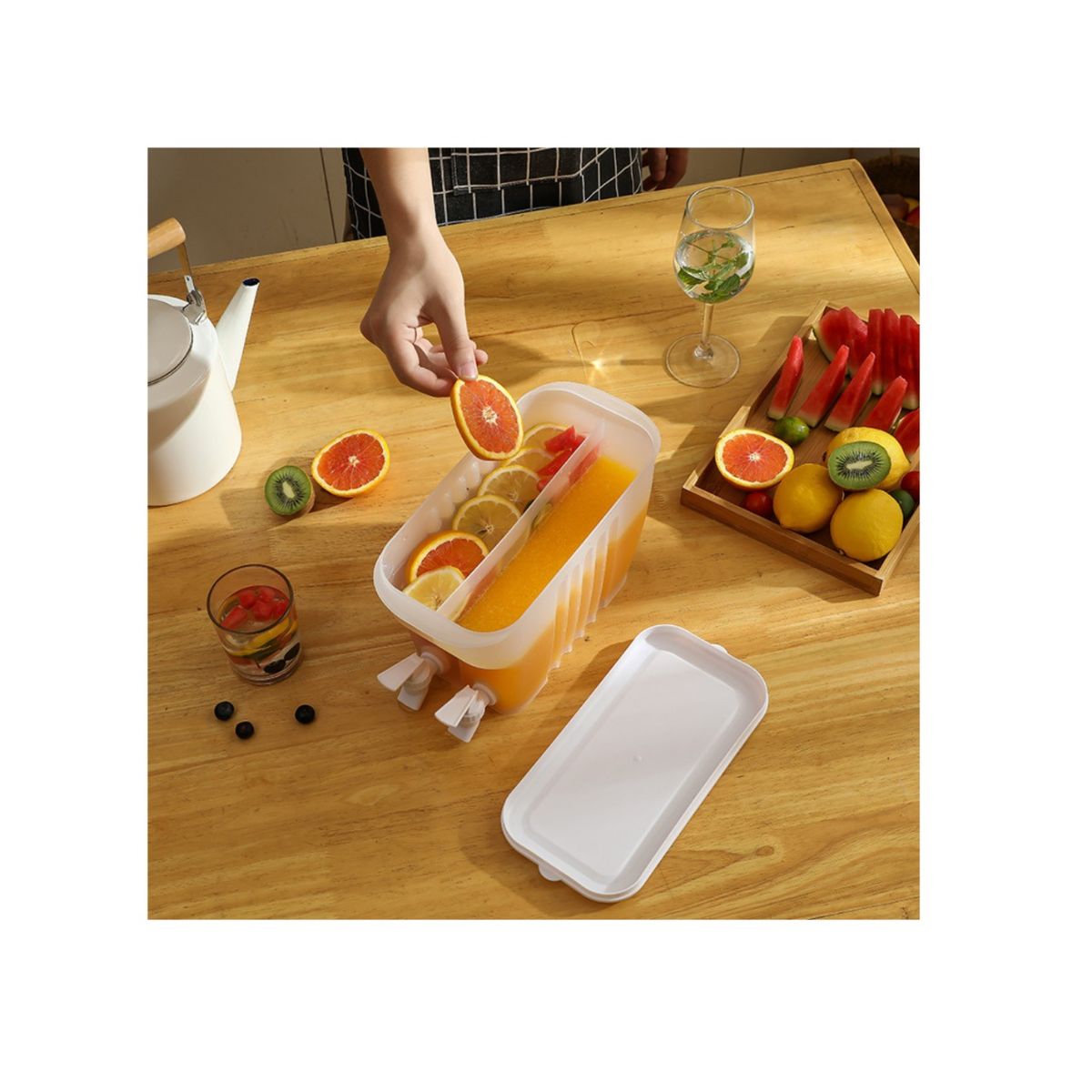 GENERICO - Jarra Dispensadora Doble Grifo Jarras Jugo Agua 35l Bebidas NV