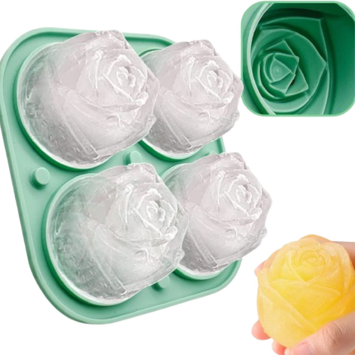 GENERICO - Moldes 4 Espacios Hielo de Rosas