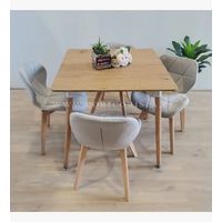 Comedor Mesa Cuadrada 80x80cms + 4 Sillas Mariposa Velvet Gris…