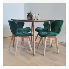 CORI CORI - Comedor Mesa Cuadrada Madera 80x80cms + 4 Sillas Mariposa Velvet Verde…