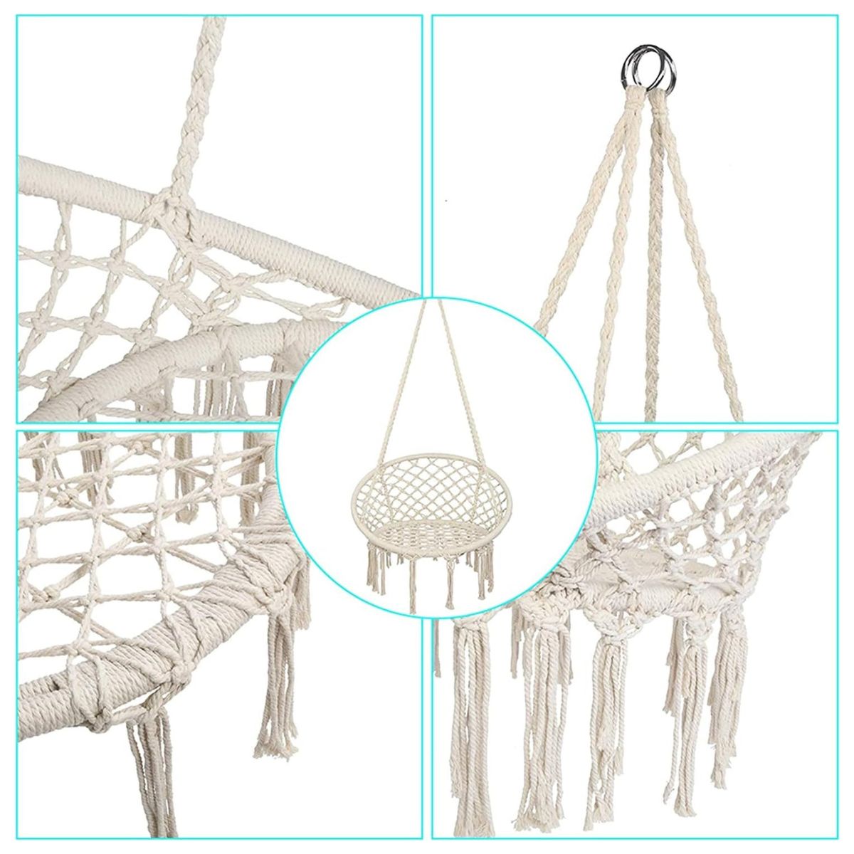 GENERICO - Silla Hamaca de Macramé Resistencia