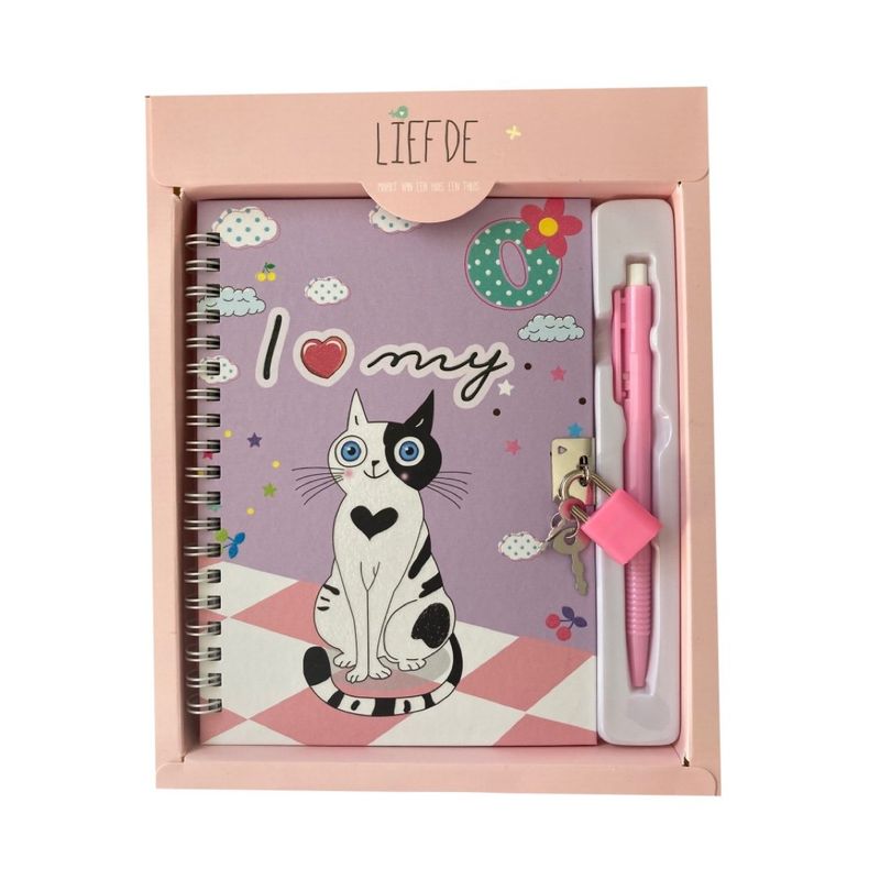 GENERICO - Diario de Vida Diseño Gato blanco con negro