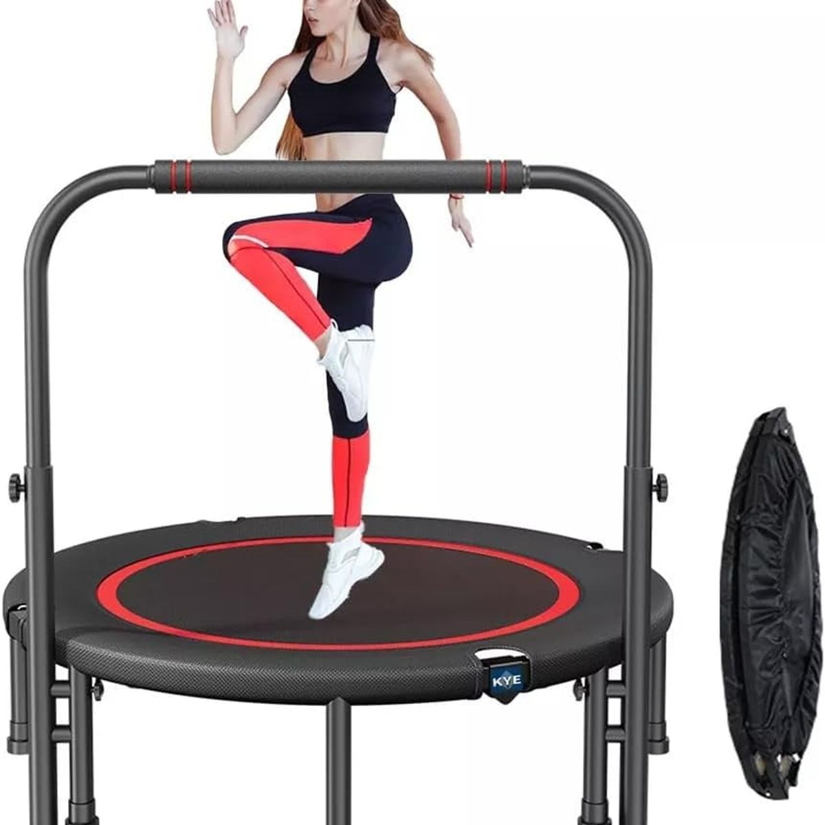 KUANGYE - Trampolín De Ejercicio Fitness Aerobico Con Mango Ajustable