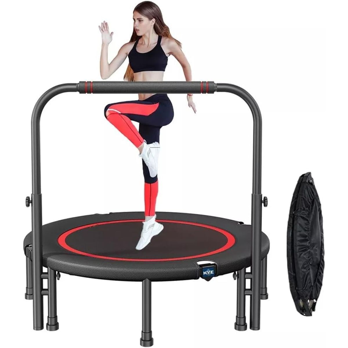 KUANGYE - Trampolín De Ejercicio Fitness Aerobico Con Mango Ajustable