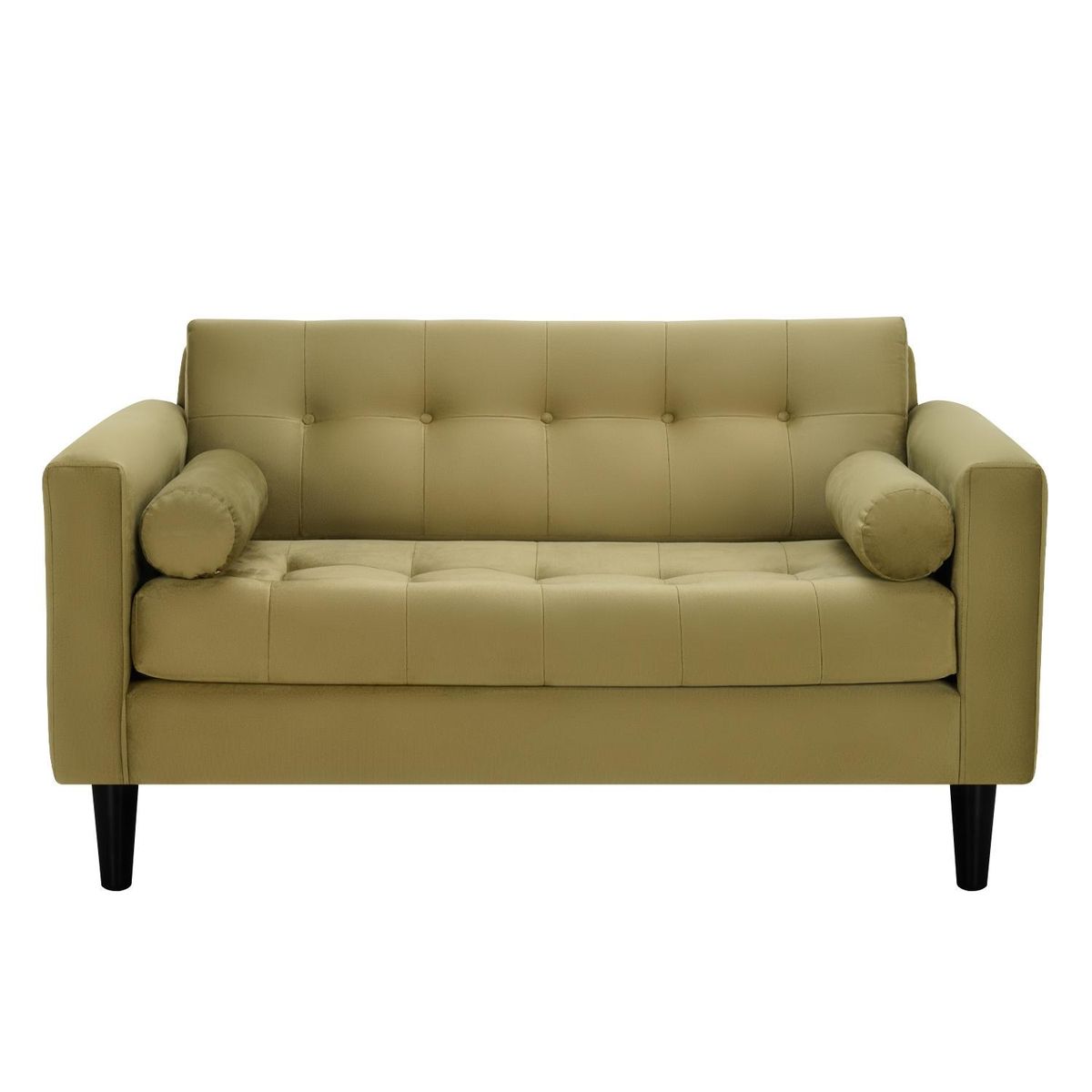 BODEVIR - Sofa Retro 2C+1+1 Felpa 00 Verde Musgo