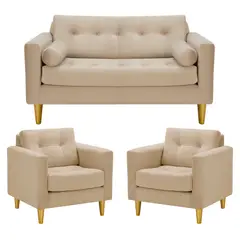 BODEVIR - Sofa Retro 2C+1+1 Felpa 01 Beige