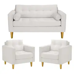 BODEVIR - Sofa Retro 2C+1+1 Felpa 01 Crudo
