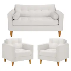 BODEVIR - Sofa Retro 2C+1+1 Felpa 04 Crudo